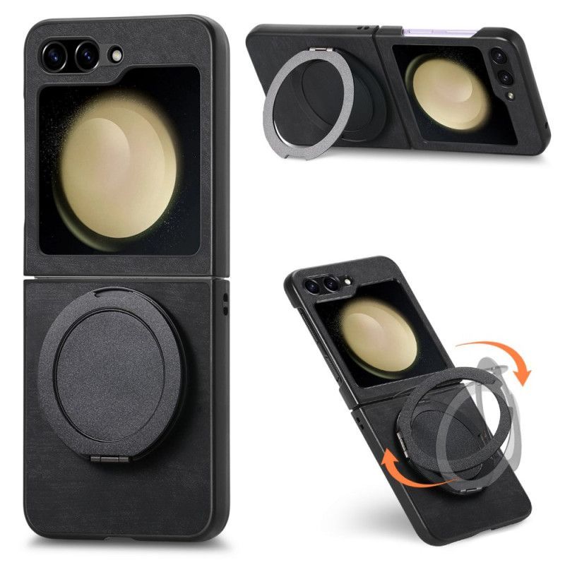 Coque Samsung Galaxy Z Flip 7 FE / Z Flip 6 Effet Daim avec Support Rotatif