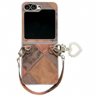 Coque Samsung Galaxy Z Flip 7 FE / Z Flip 6 Losanges avec Sangle