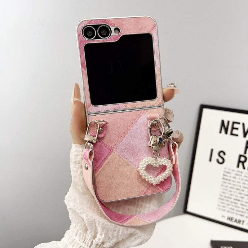 Coque Samsung Galaxy Z Flip 7 FE / Z Flip 6 Losanges avec Sangle