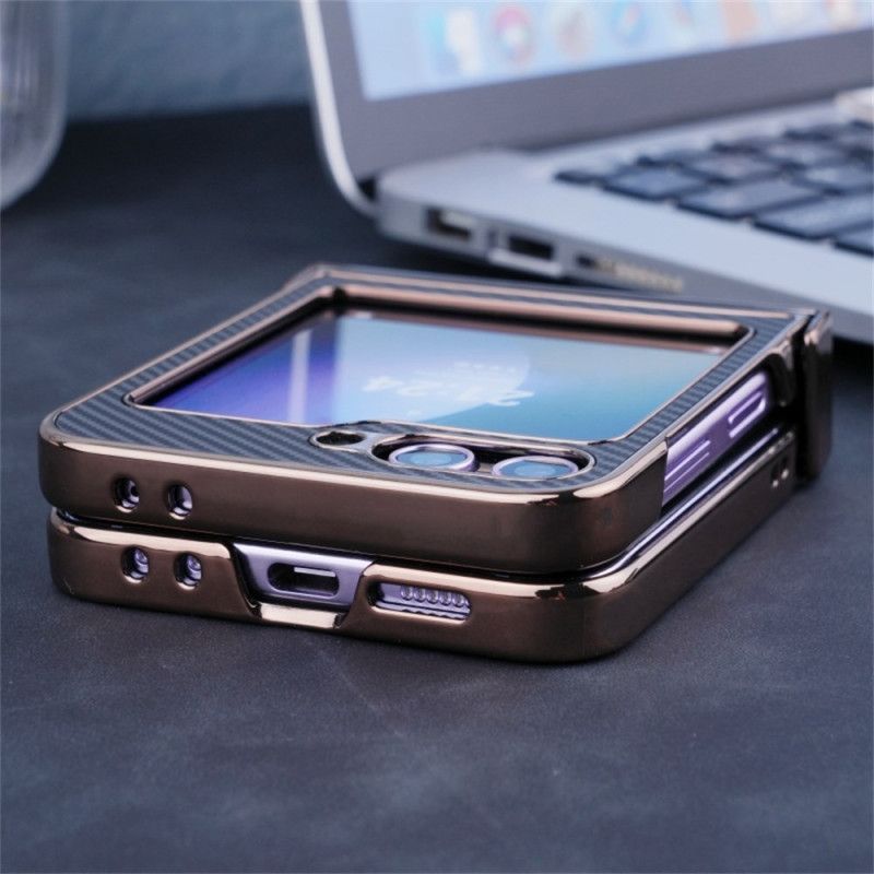 Coque Samsung Galaxy Z Flip 7 FE / Z Flip 6 Magnétique Texture Fibre Carbone