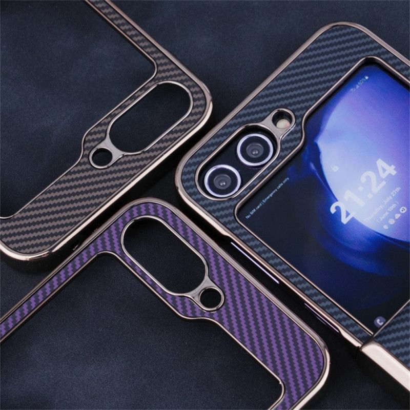 Coque Samsung Galaxy Z Flip 7 FE / Z Flip 6 Magnétique Texture Fibre Carbone