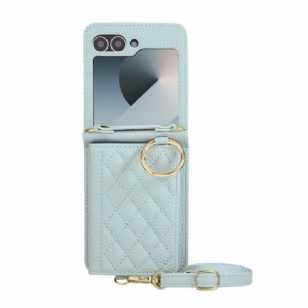 Coque Samsung Galaxy Z Flip 7 FE / Z Flip 6 Matelassée avec Bandoulière