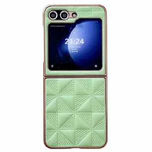 Coque Samsung Galaxy Z Flip 7 FE / Z Flip 6 Matelassée Rebords Effet Métal