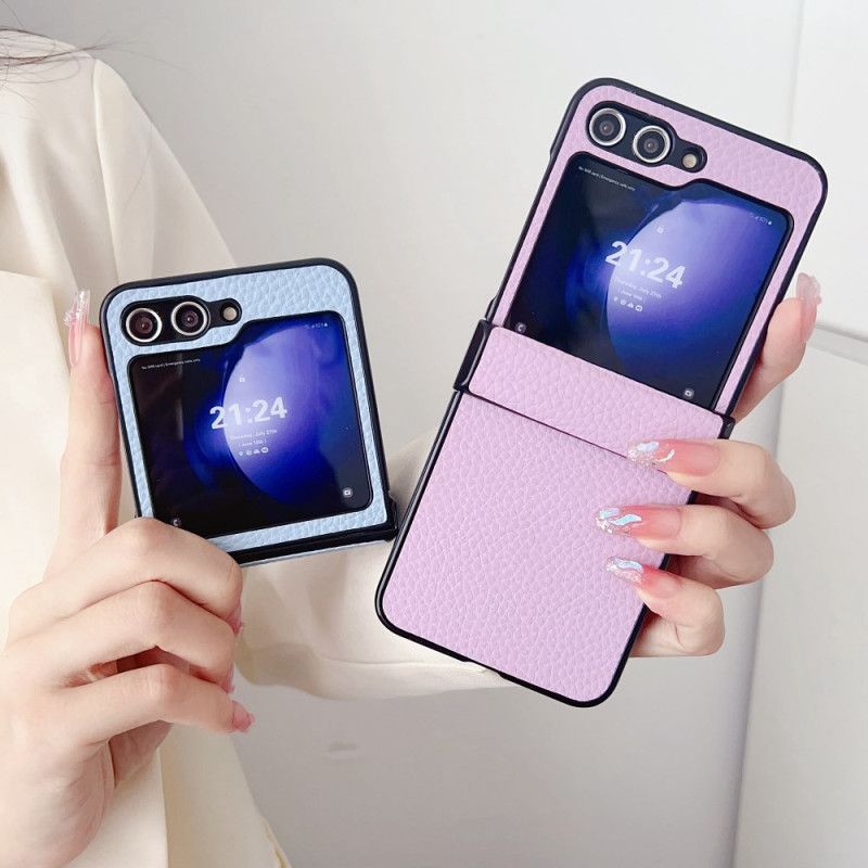 Coque Samsung Galaxy Z Flip 7 FE / Z Flip 6 Motif Litchi