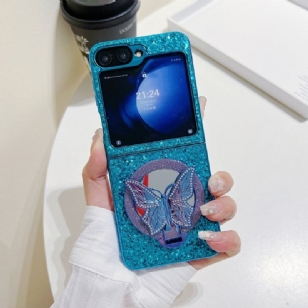 Coque Samsung Galaxy Z Flip 7 FE / Z Flip 6 Papillon-Support Strass