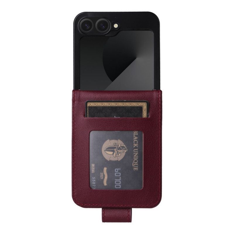 Coque Samsung Galaxy Z Flip 7 FE / Z Flip 6 Porte-Cartes Effet Cuir