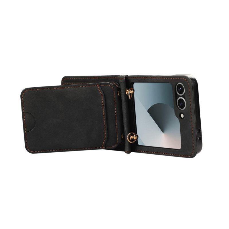 Coque Samsung Galaxy Z Flip 7 FE / Z Flip 6 Porte-Cartes et Bandoulière