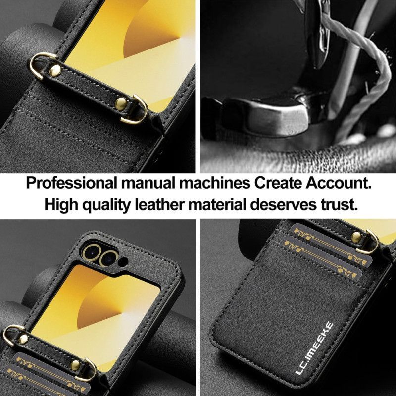 Coque Samsung Galaxy Z Flip 7 FE / Z Flip 6 Porte-Cartes et Sangle Longue