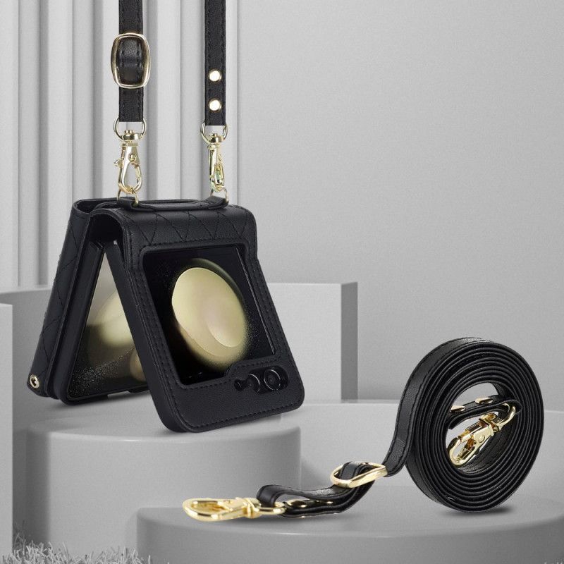 Coque Samsung Galaxy Z Flip 7 FE / Z Flip 6 Portefeuille à Bandoulière