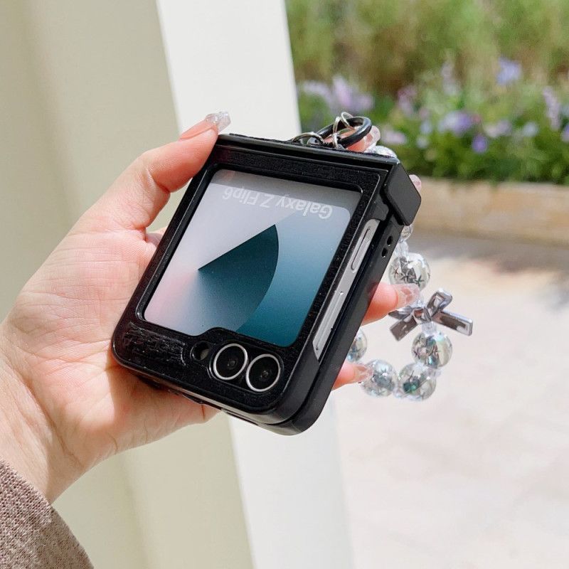 Coque Samsung Galaxy Z Flip 7 FE / Z Flip 6 Simili Cuir et Dragone Fantaisie