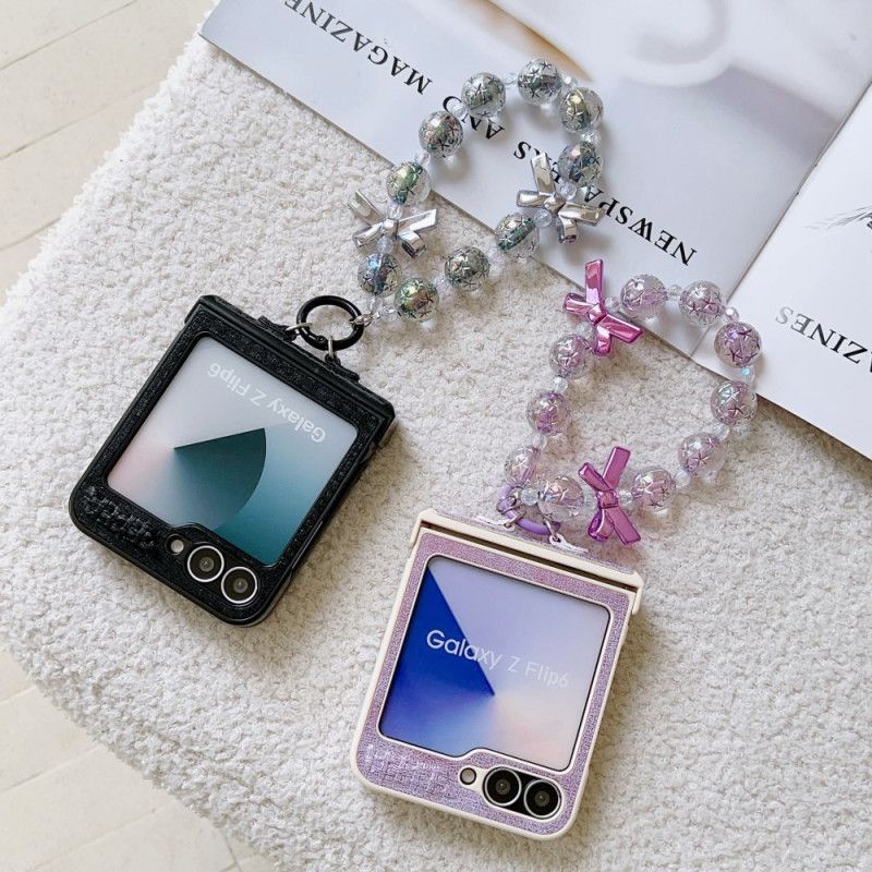 Coque Samsung Galaxy Z Flip 7 FE / Z Flip 6 Simili Cuir et Dragone Fantaisie