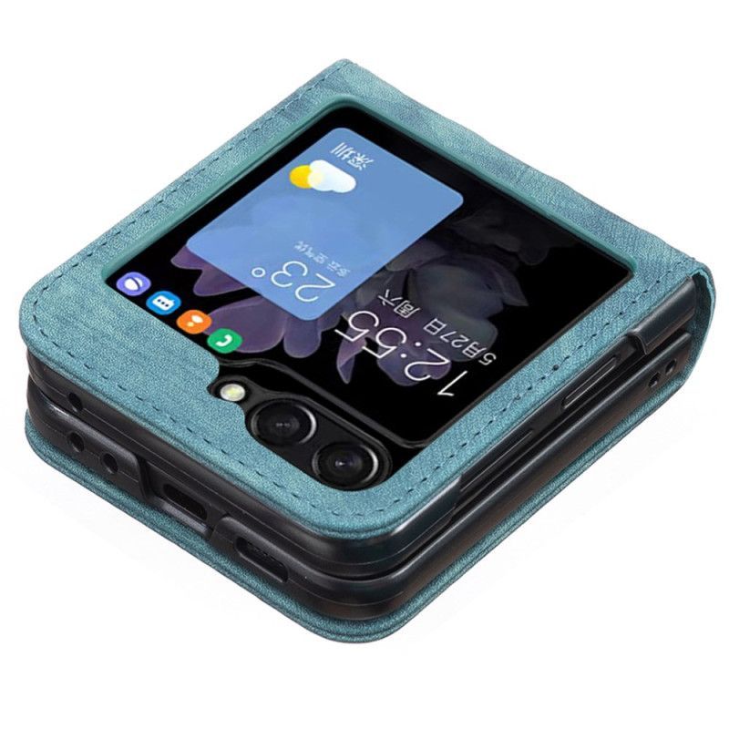 Coque Samsung Galaxy Z Flip 7 FE / Z Flip 6 Simili Cuir Frise