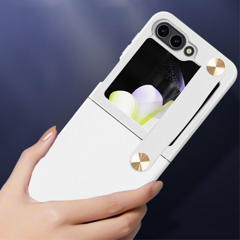 Coque Samsung Galaxy Z Flip 7 FE / Z Flip 6 Ultra-Mince Sangle en Cuir GKK