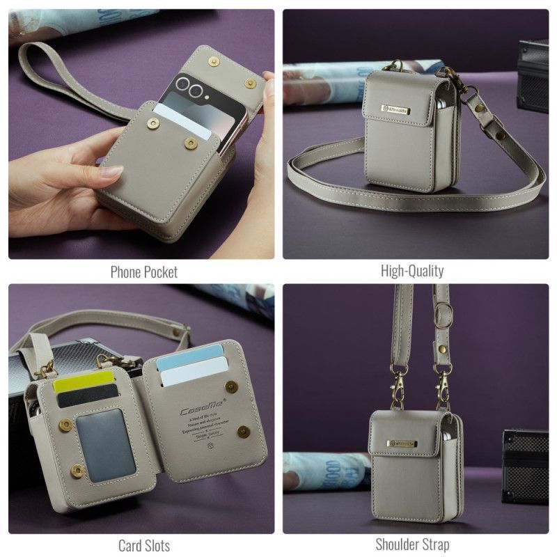 Étui Portefeuille RFID pour Samsung Galaxy Z Flip Bandoulière