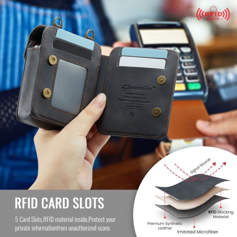 Étui Samsung Galaxy Z Flip Style Sacoche Protection RFID et Bandoulière