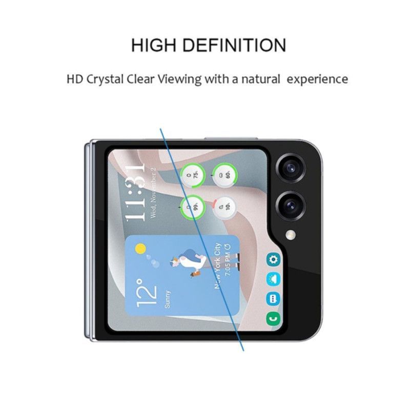 Protection en Verre Trempé pour Écran Samsung Galaxy Z Flip 7 FE / Z Flip 6 Contours Noirs