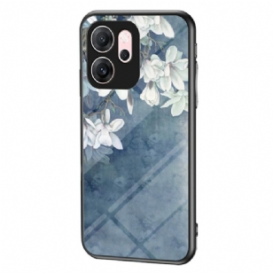 Coque Oppo Reno 14 F 5G Verre Trempé Motif Floral