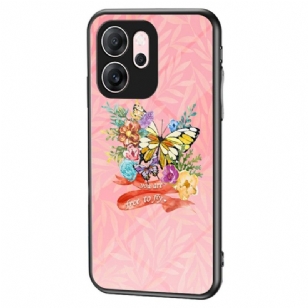Coque Oppo Reno 14 F 5G Verre Trempé Papillons