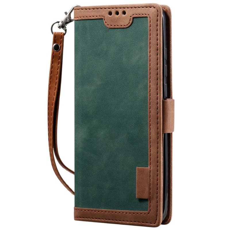 Housse Xiaomi Mi 10 Vintage Portefeuille à Lanière