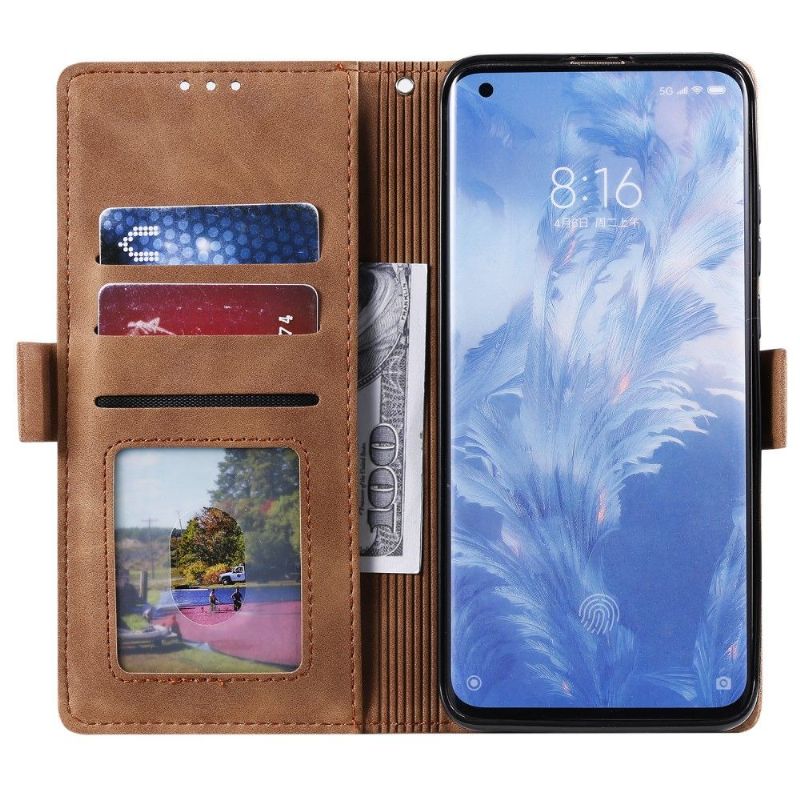 Housse Xiaomi Mi 10 Vintage Portefeuille à Lanière