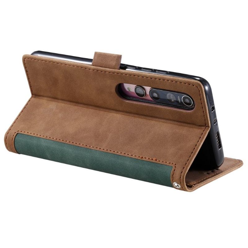 Housse Xiaomi Mi 10 Vintage Portefeuille à Lanière