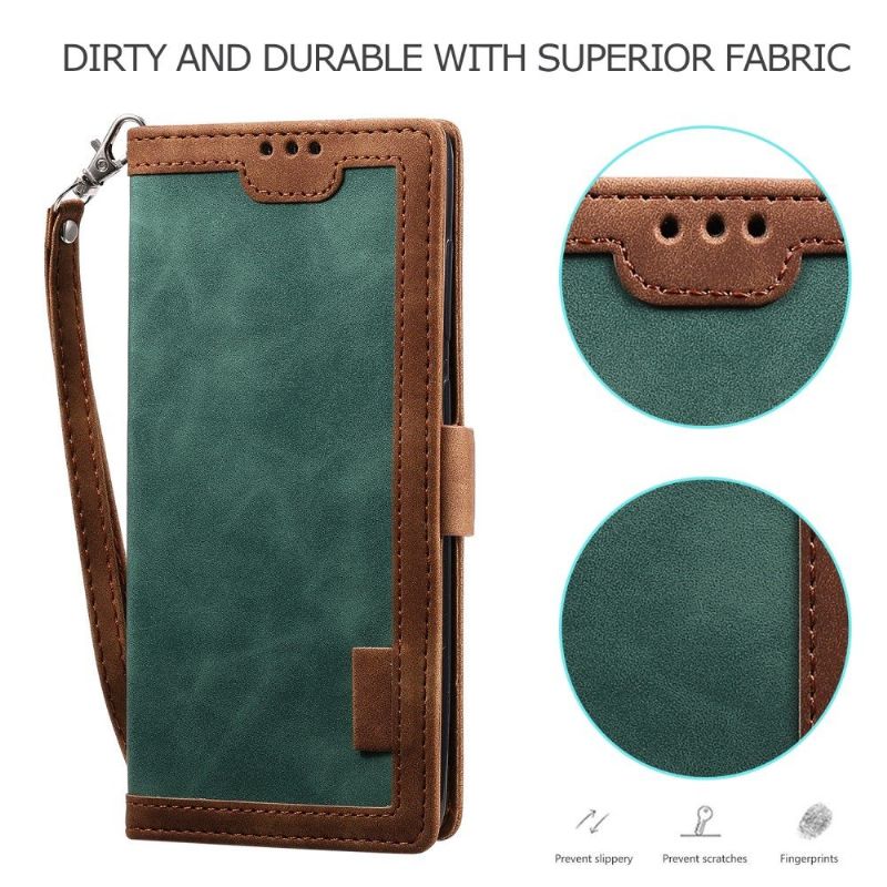 Housse Xiaomi Mi 10 Vintage Portefeuille à Lanière