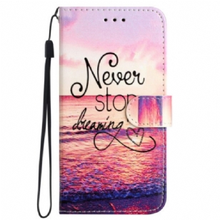 Housse Samsung Galaxy S24 5G Midnight Never Stop Dreaming à Lanière