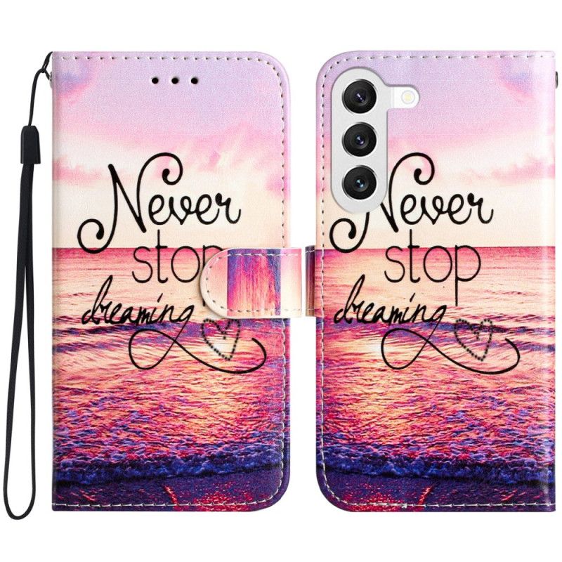 Housse Samsung Galaxy S24 5G Midnight Never Stop Dreaming à Lanière