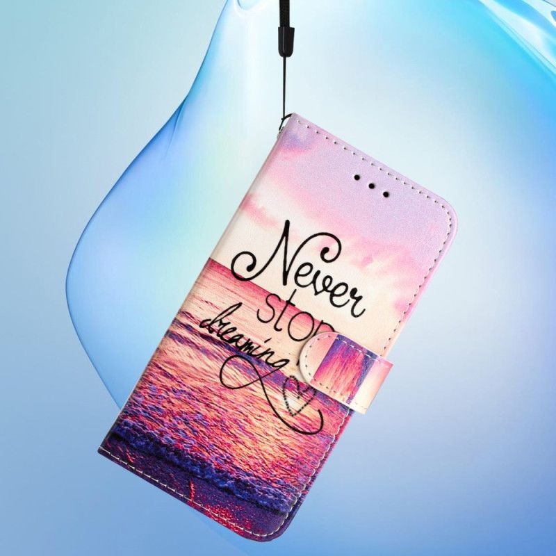 Housse Samsung Galaxy S24 5G Midnight Never Stop Dreaming à Lanière