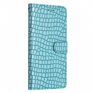 Housse Samsung Galaxy S24 5G Texture de Crocodile et Lanière