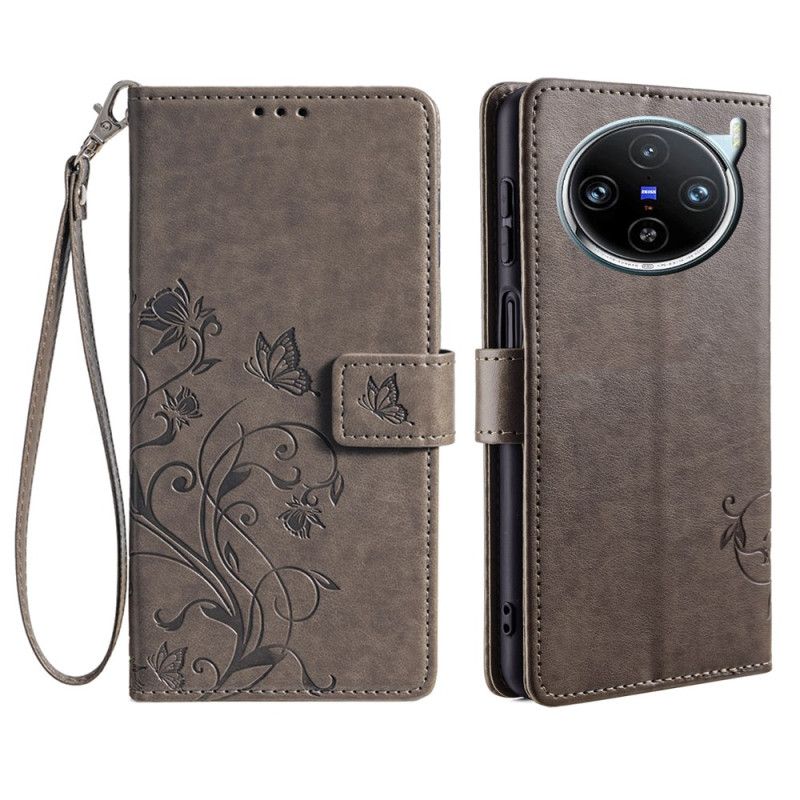 Housse Vivo X100 Pro Florale à Lanière