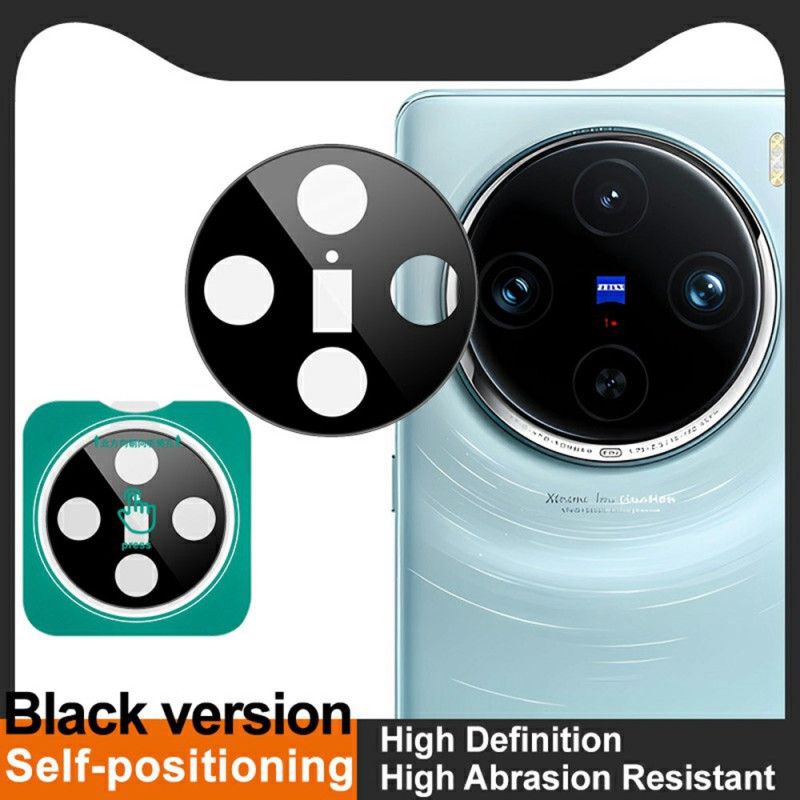 Lentille de Protection en Verre Trempé pour Vivo X100 Pro Cadre d'Auto-Positionnement (Version Noire)