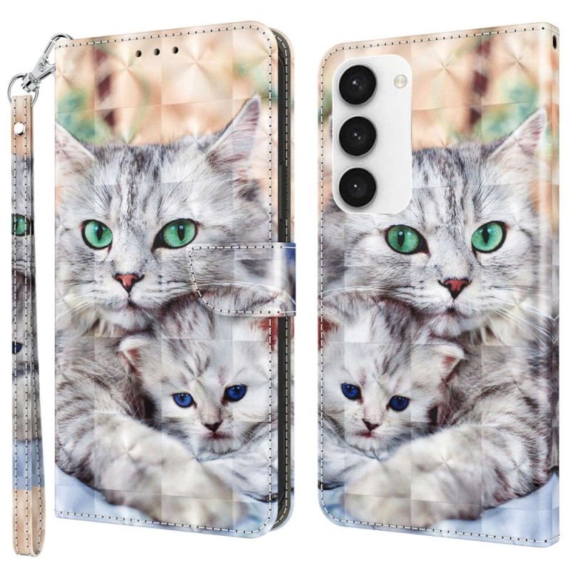 Housse Samsung Galaxy S23 5G Chats à Lanière