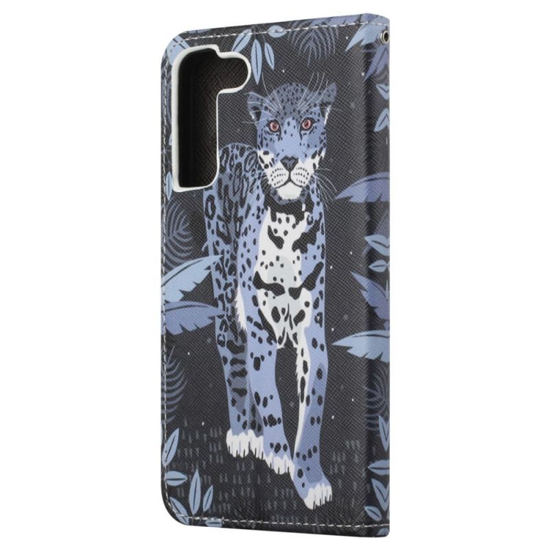 Housse Samsung Galaxy S23 5G Léopard à Lanière