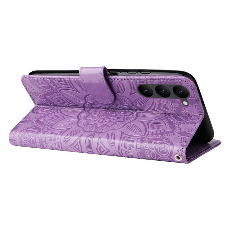 Housse Samsung Galaxy S23 5G Mandala Soleil avec Lanière