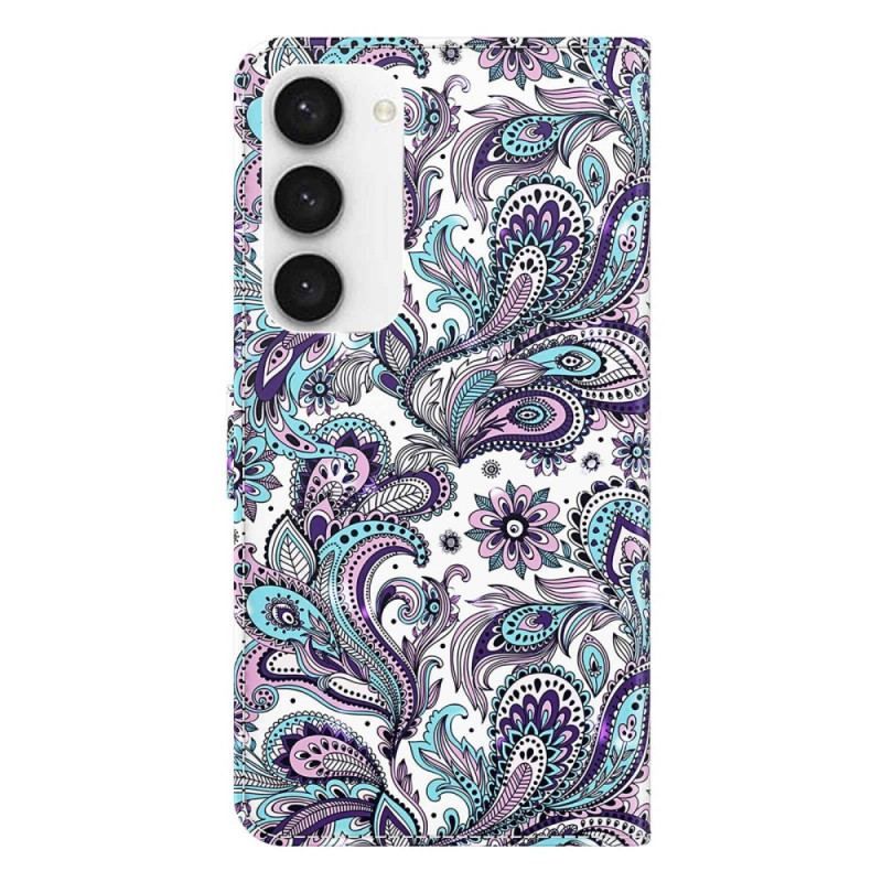 Housse Samsung Galaxy S23 5G Motif Cachemire à Lanière