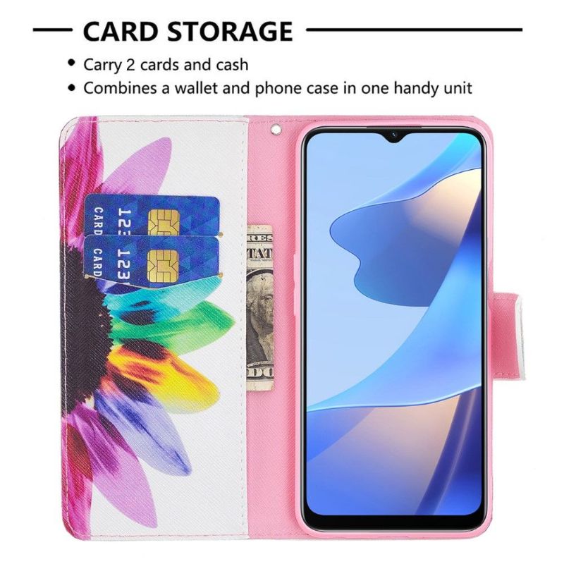 Housse Oppo A16 / A16s pétales colorés