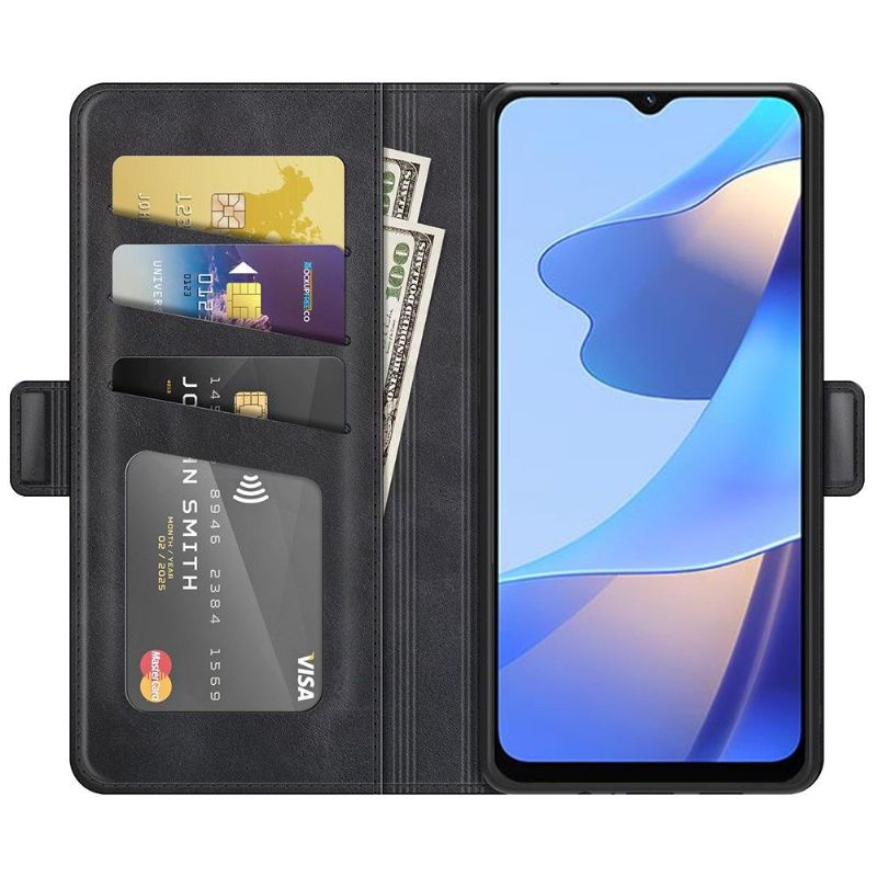 Housse Oppo A16 / A16s portefeuille style cuir