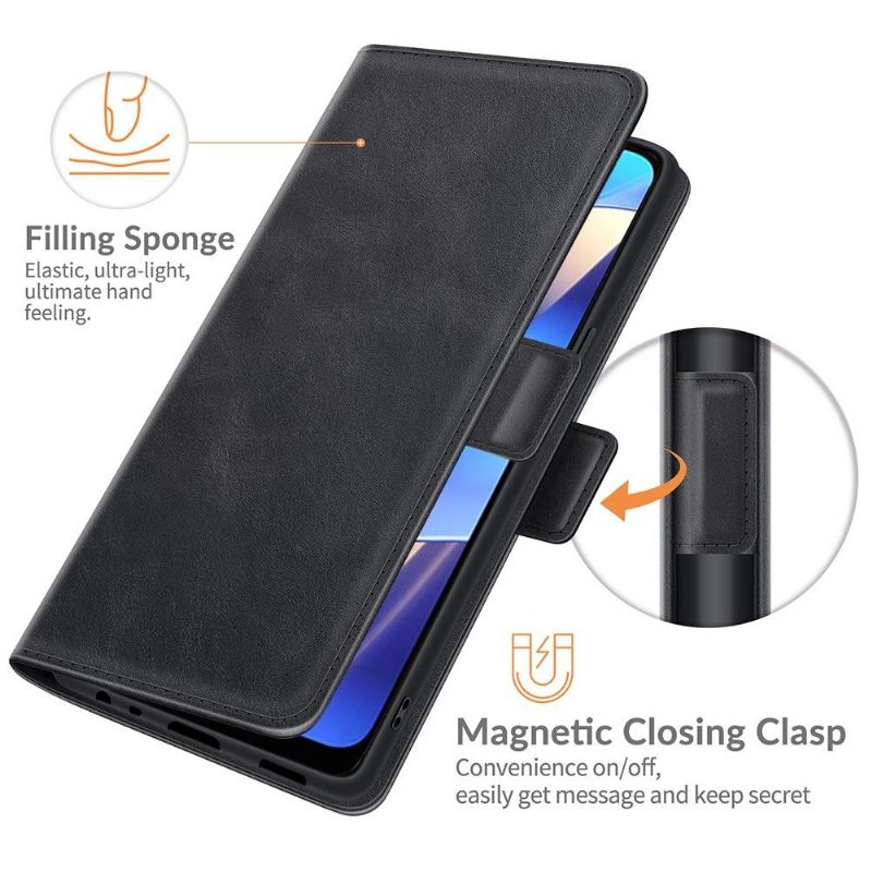 Housse Oppo A16 / A16s portefeuille style cuir