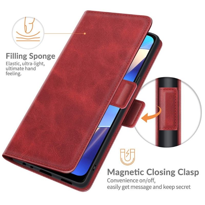 Housse Oppo A16 / A16s portefeuille style cuir