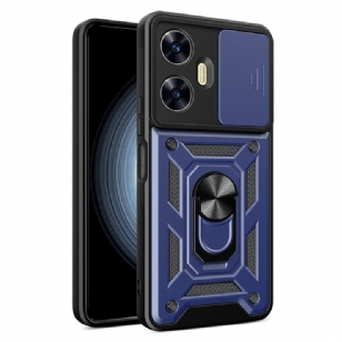 Coque Realme C55 Anneau-Support et Protecteur Objectif Coulissant