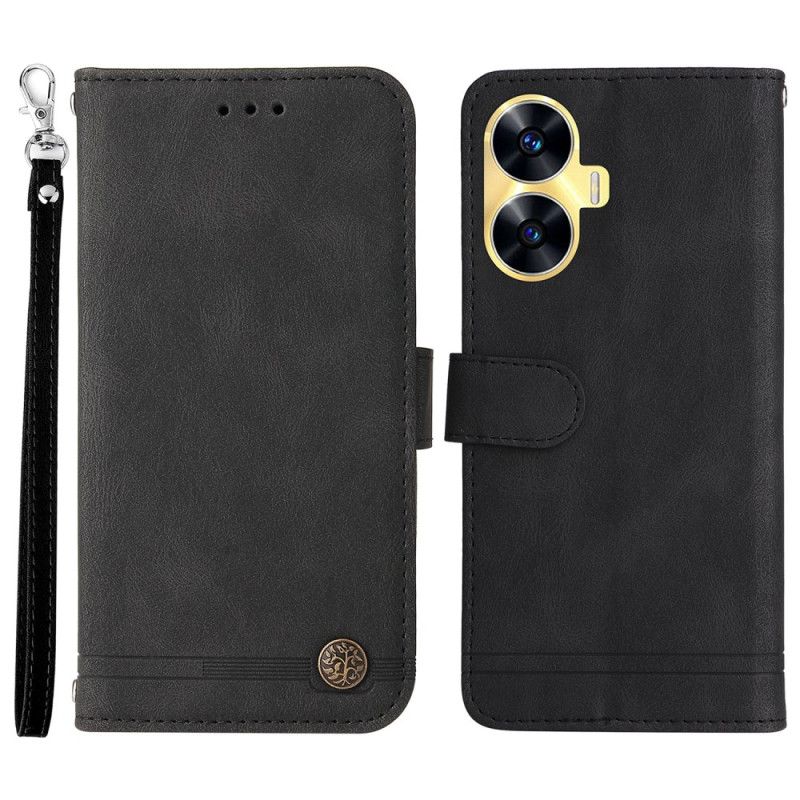 Housse Realme C55 Effet Daim Rivet Décoratif