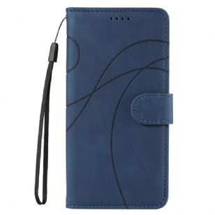 Housse Realme C55 Lignes Ondulées à Lanière