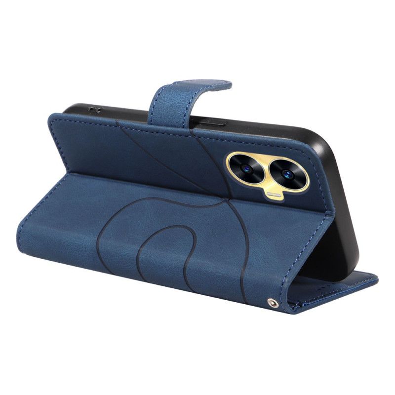 Housse Realme C55 Lignes Ondulées à Lanière