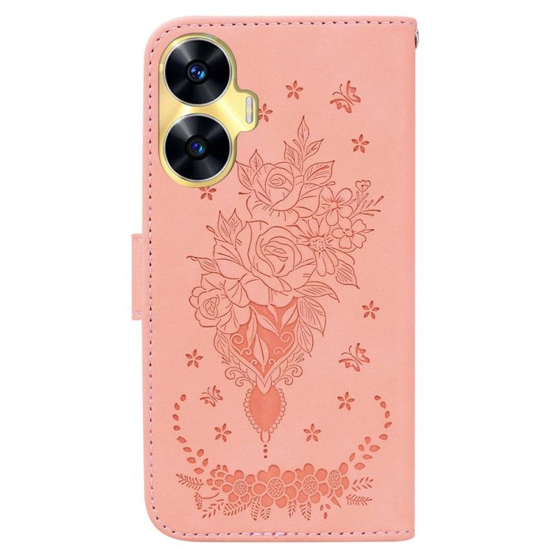 Housse Realme C55 Motif Roses et Papillons