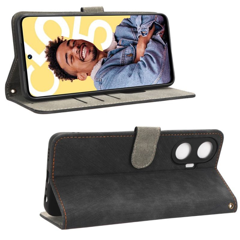 Housse Realme C55 Portefeuille Blocage RFID à Lanière