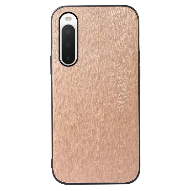 Coque Sony Xperia 10 IV effet cuir style bois