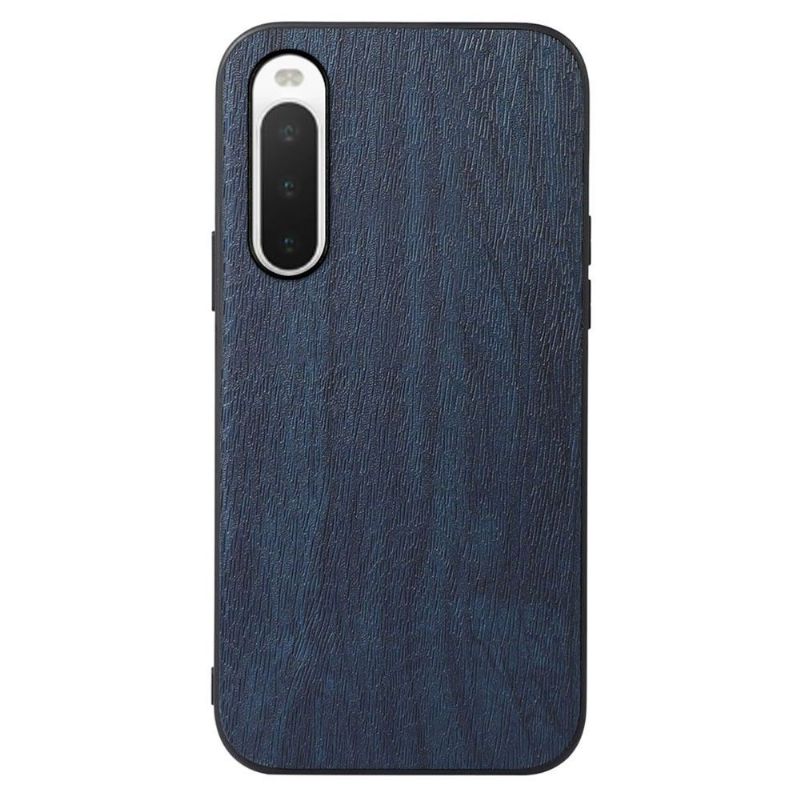 Coque Sony Xperia 10 IV effet cuir style bois