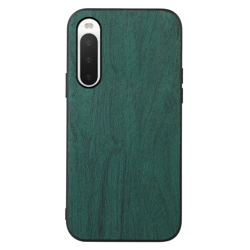 Coque Sony Xperia 10 IV effet cuir style bois