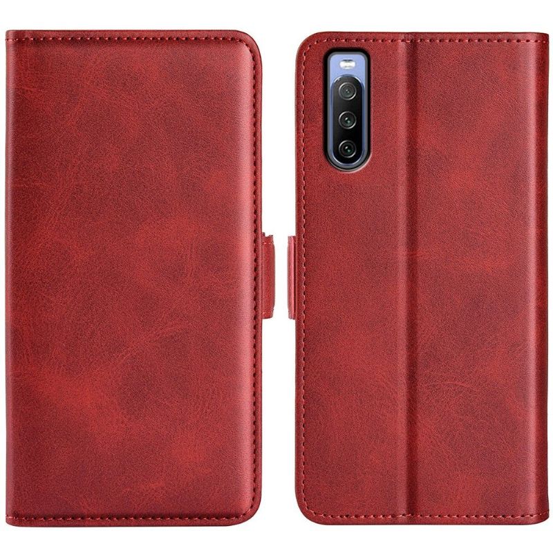 Étui Sony Xperia 10 IV portefeuille revêtement simili cuir mat